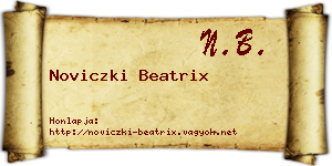 Noviczki Beatrix névjegykártya